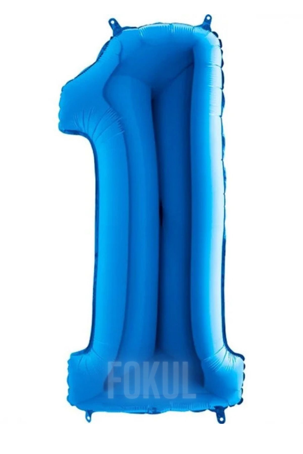 FOKUL Folyo Balon Mavi Renk 100 Cm 40 Inç Büyük Rakam Folyo Yaş Balonu Hava Ve Helyum Uyumlu