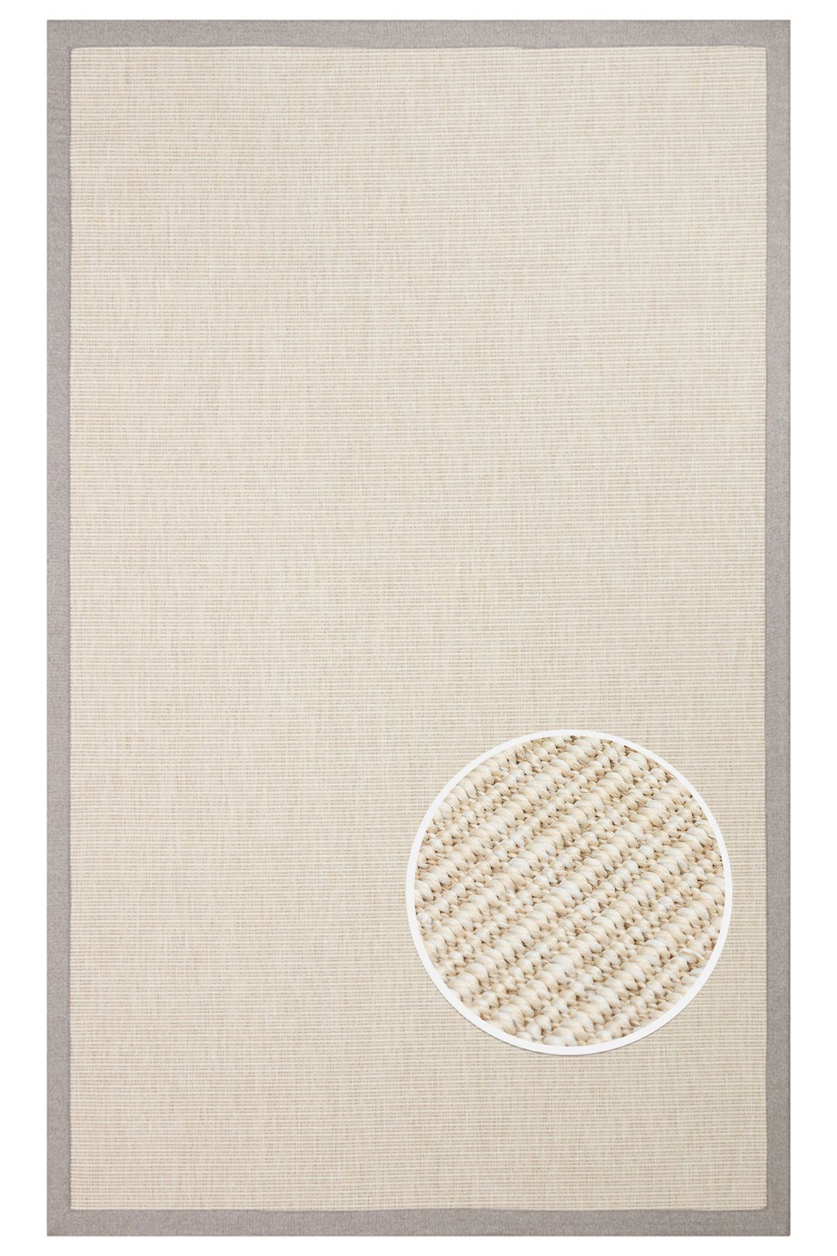 Eko Halı MAYER HALI Sisal Halı VNT 2706 CREAM BRD GREY İç ve Dış Mekan Kullanımına Uygun Sisal