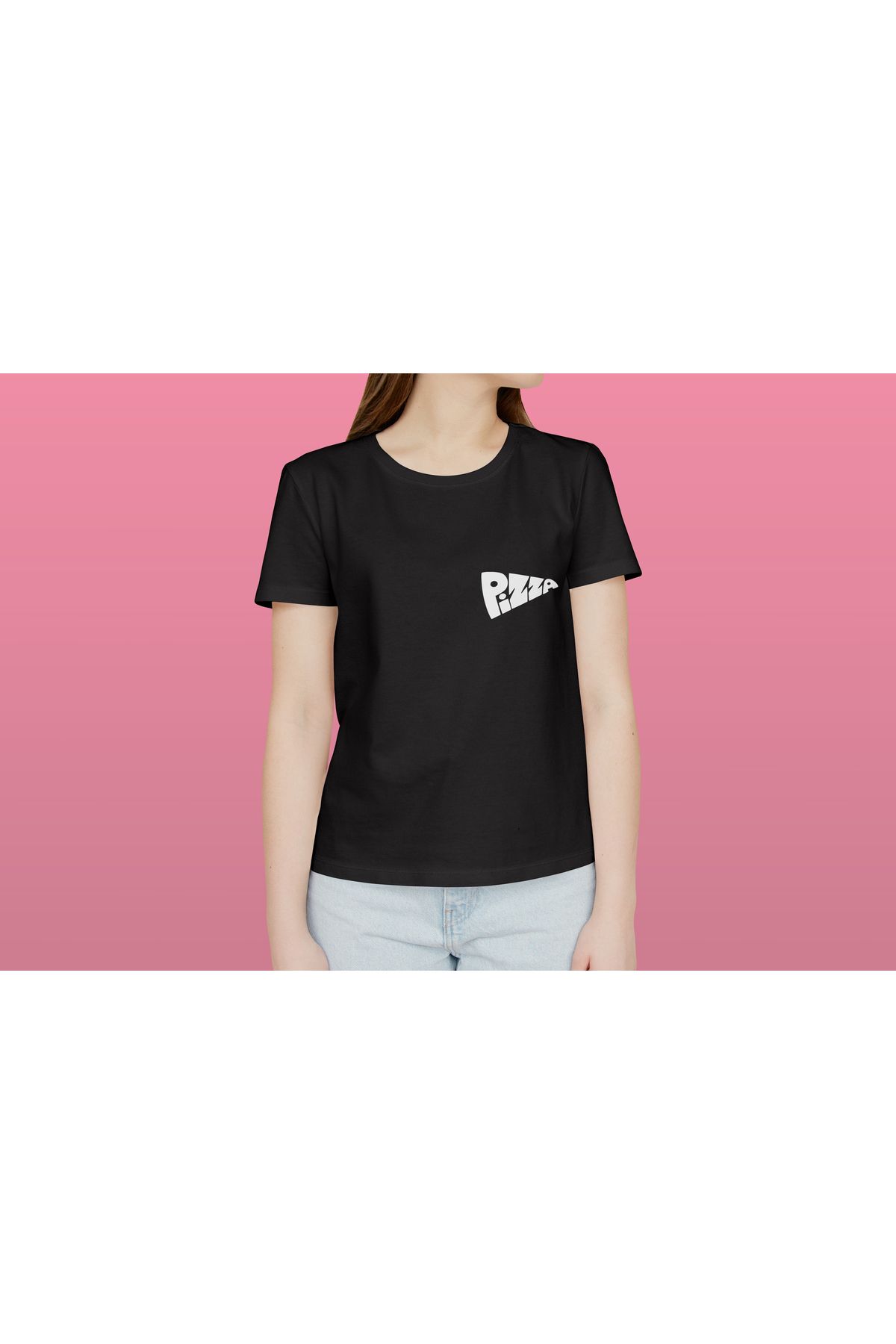 YEACHY Unisex Pizza Baskılı T-Shirt