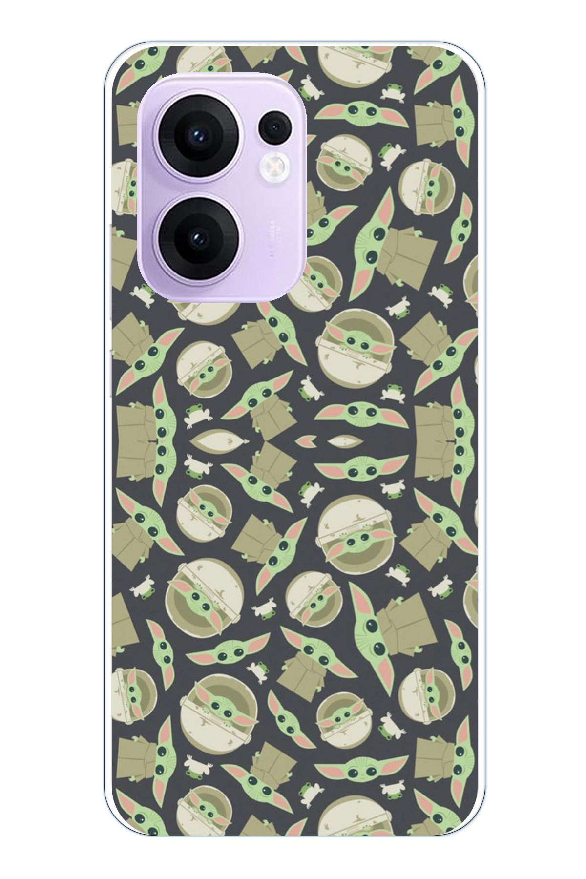 TechTree OPPO Reno 13F Uyumlu Minik Yodalar Duvar Kağıdı Şeffaf Silikon Kılıf