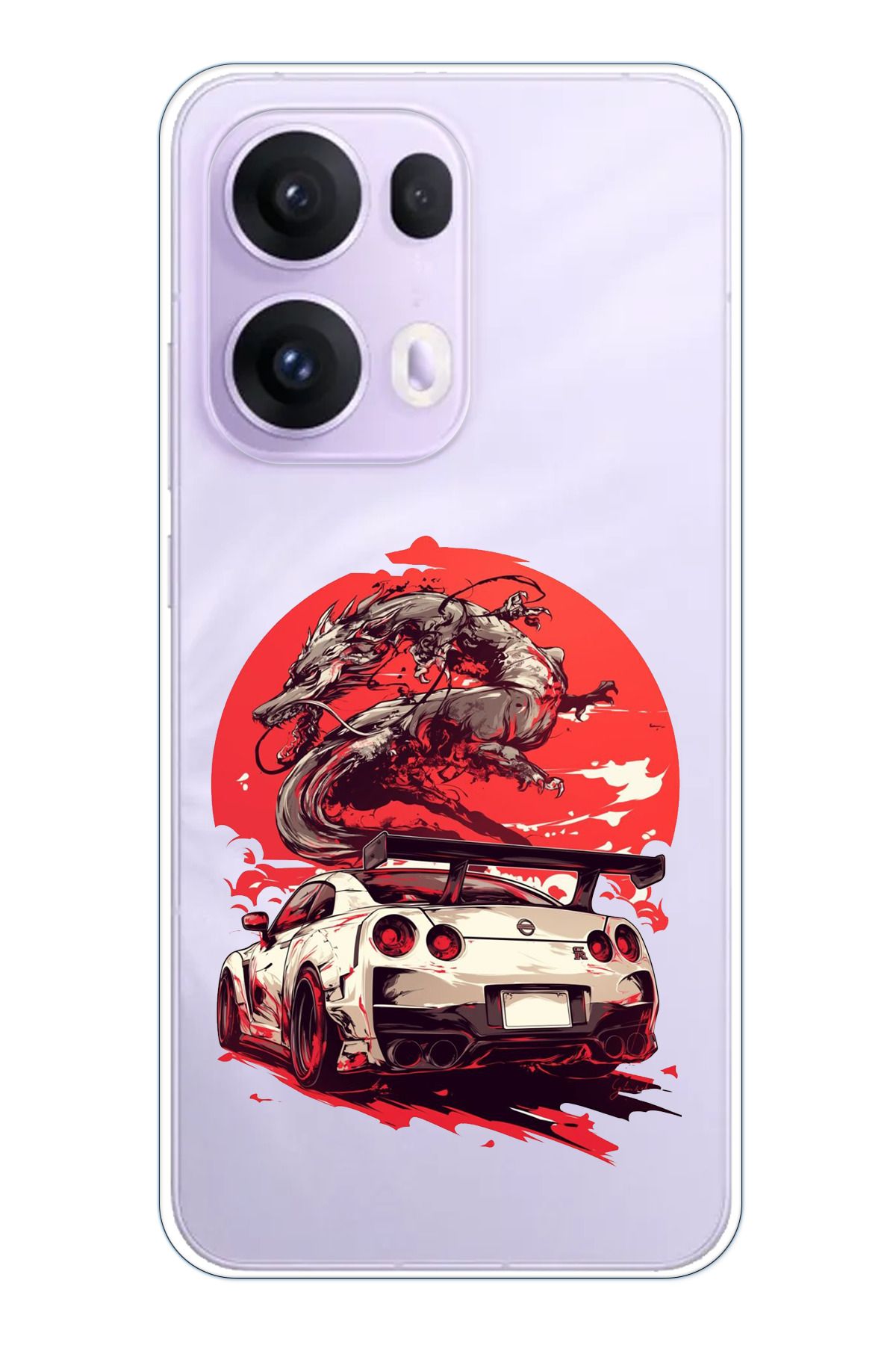 TechTree OPPO Reno 13 PRO Uyumlu GTR Ejderha Tasarımlı Şeffaf Silikon Kılıf