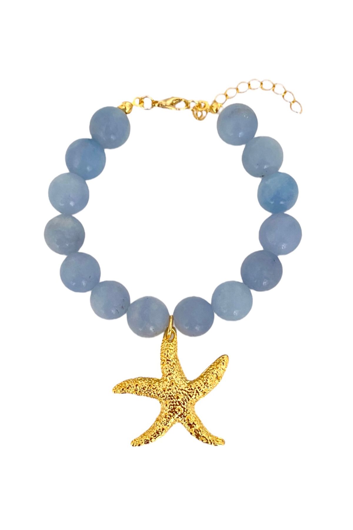 Bonnjerra Jewellery Akuamarin Taşlı Altın Kaplama Yıldızl Bileklik
