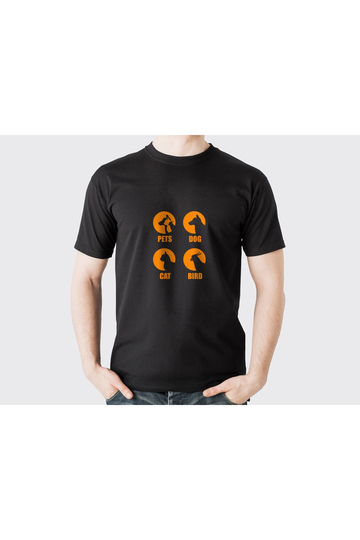 YEACHY Unisex Animals-Hayvan Baskılı T-Shirt
