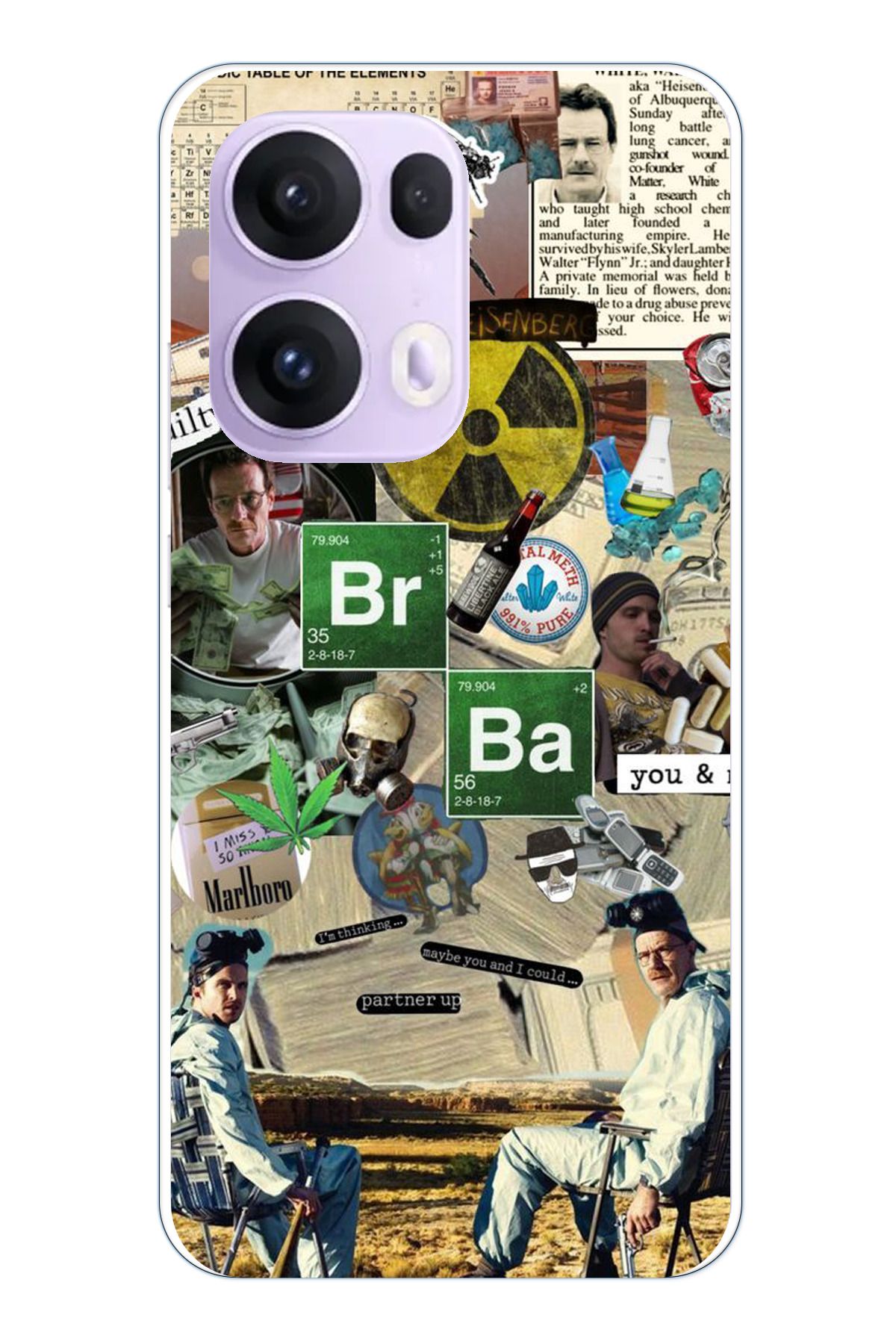 TechTree OPPO Reno 13 PRO Uyumlu Breaking Bad Kolaj Şeffaf Silikon Kılıf