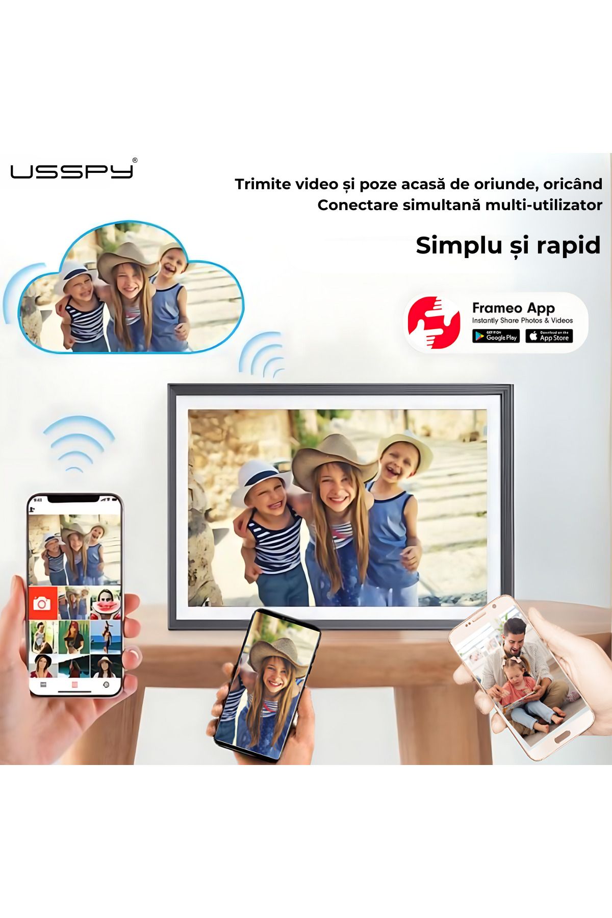ARMY STORE-WIFI digital photo frame, 10.1 inch HD IPS Touchscreen, 16GB internal memory, Frameo app 8