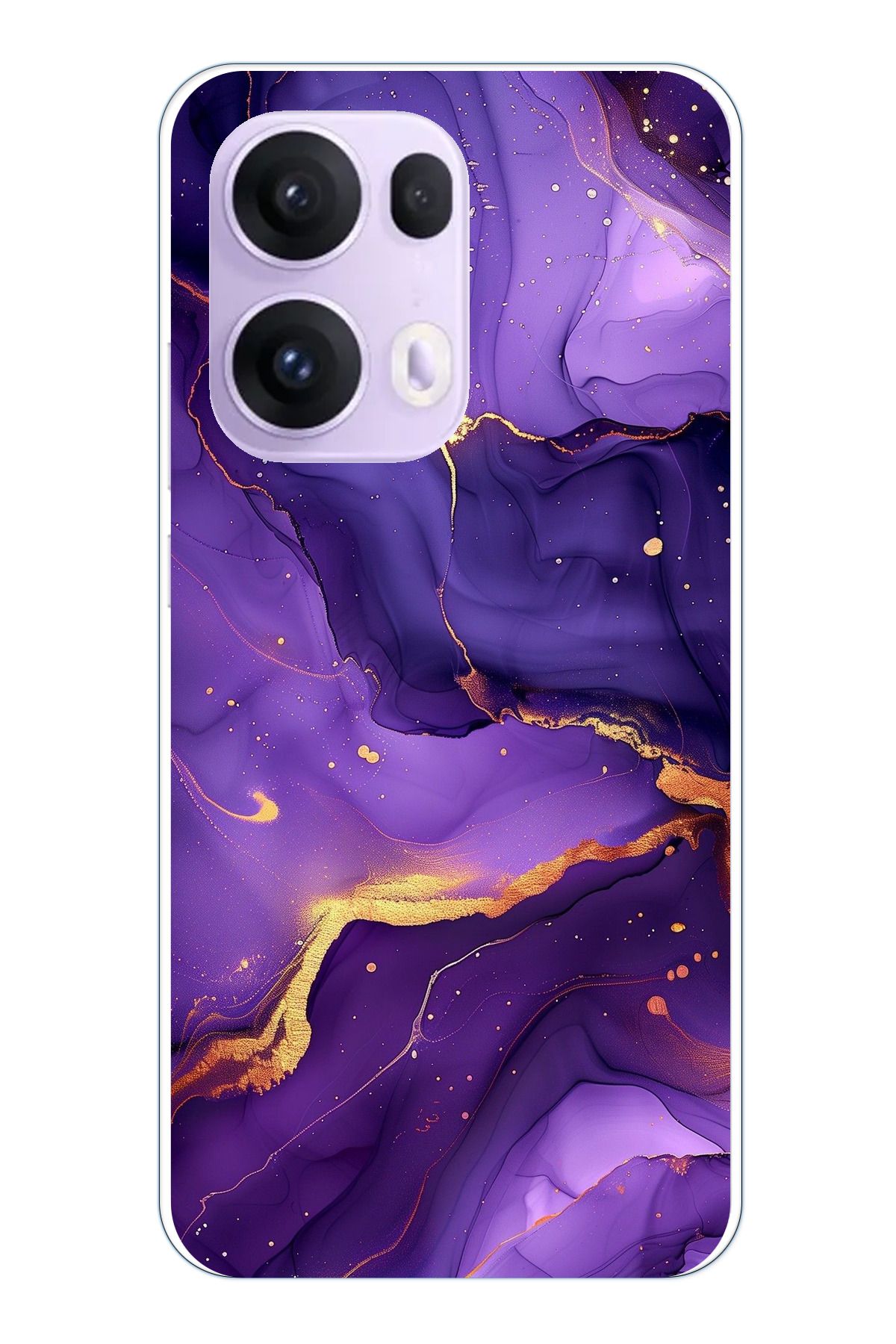 TechTree OPPO Reno 13 PRO Uyumlu Ametist Taşı Mor Mermer Şeffaf Silikon Kılıf