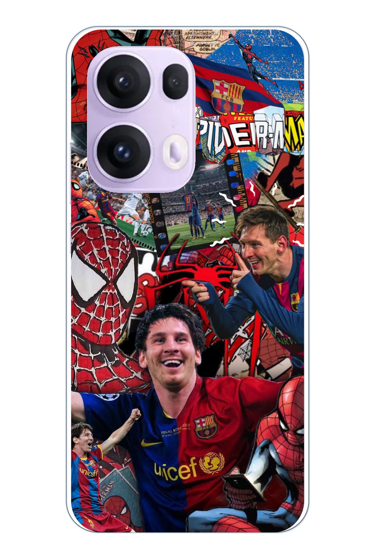 TechTree OPPO Reno 13 PRO Uyumlu Messi Kolaj Şeffaf Silikon Kılıf