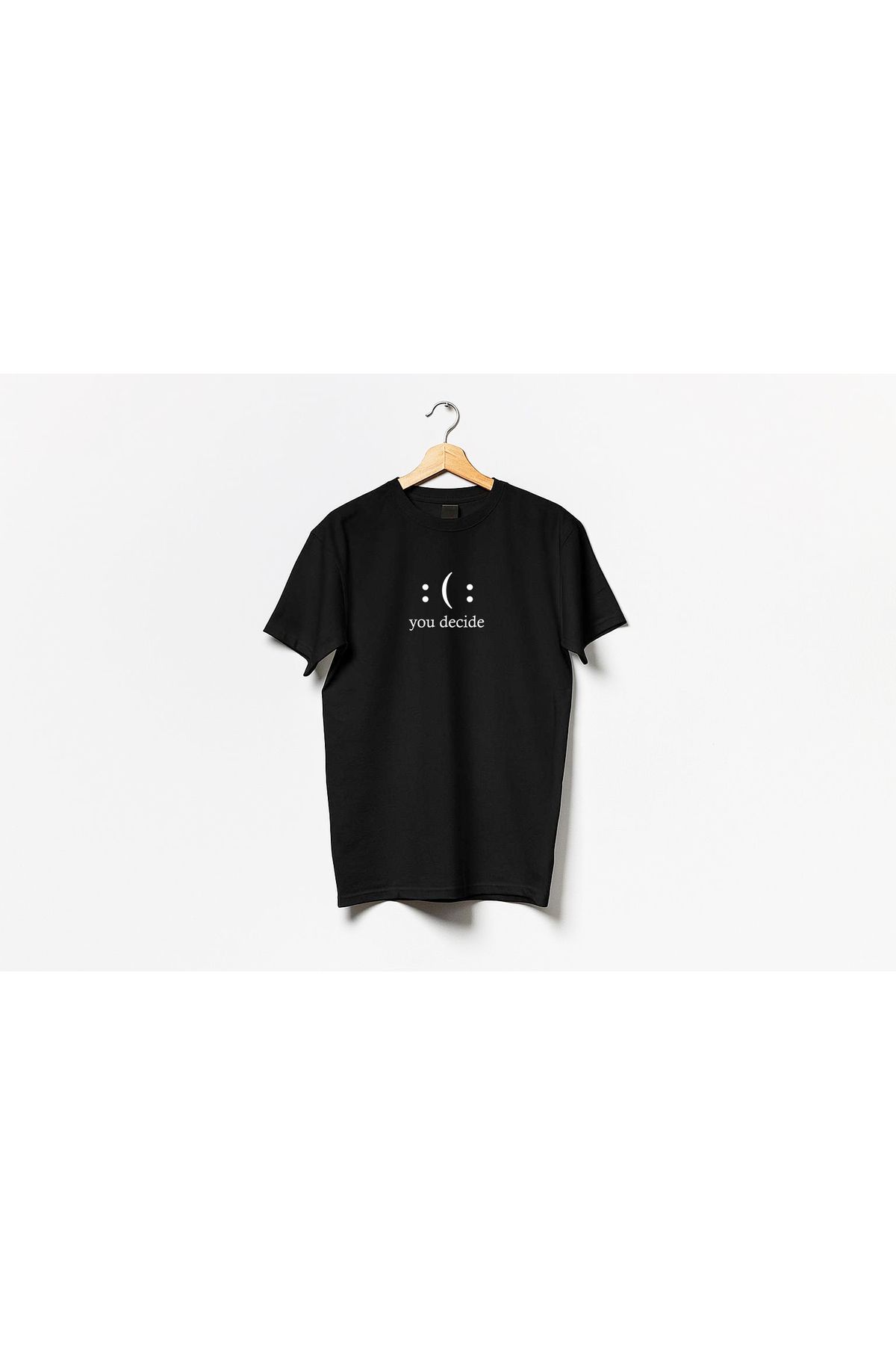 YEACHY Unisex Komik Decide Emoji Baskılı T-Shirt