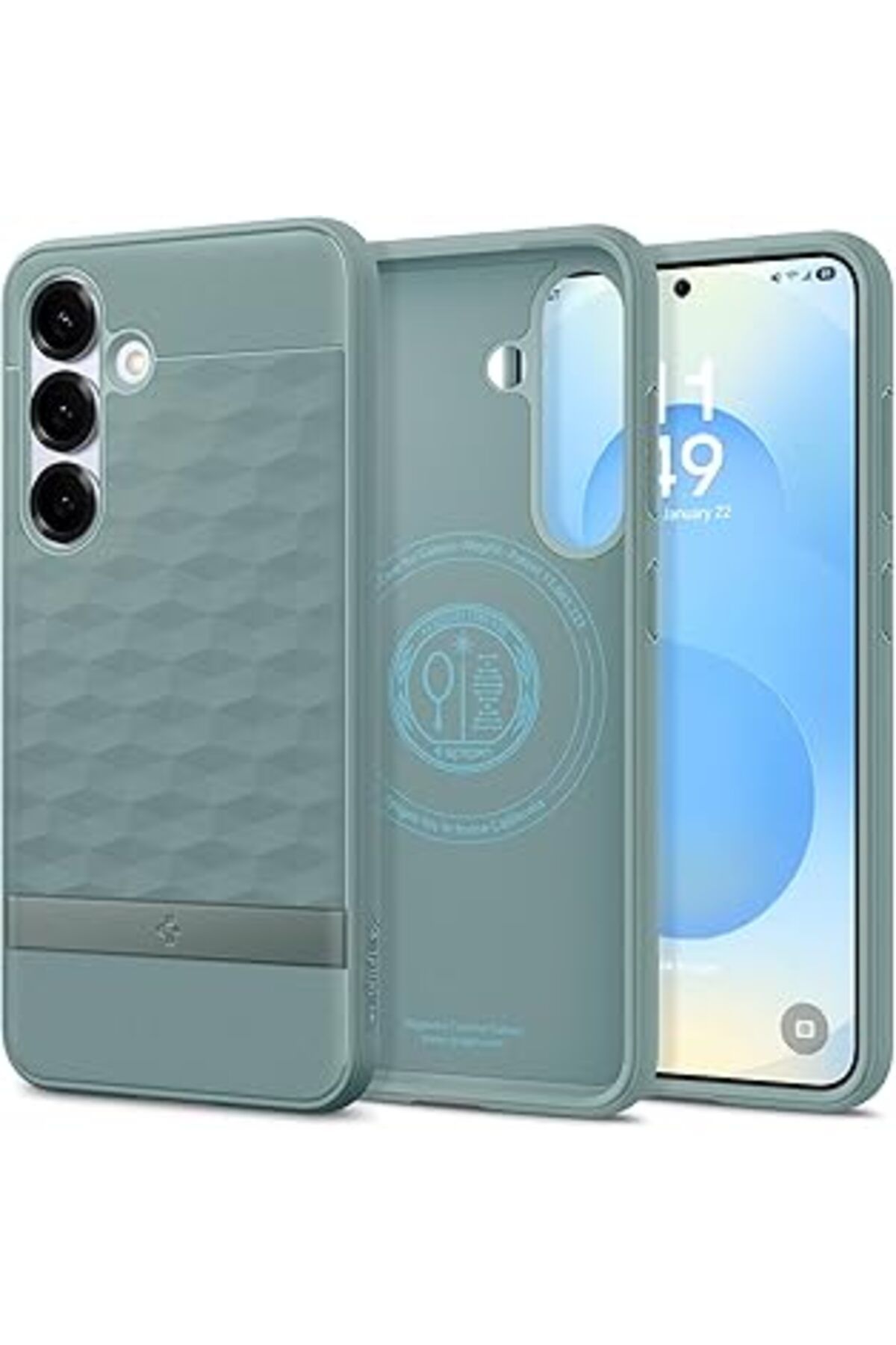 Mu Art Ahşap Caseology Galaxy S25 Plus Kılıf Parallax Özellikli Sage Green - Acs09060