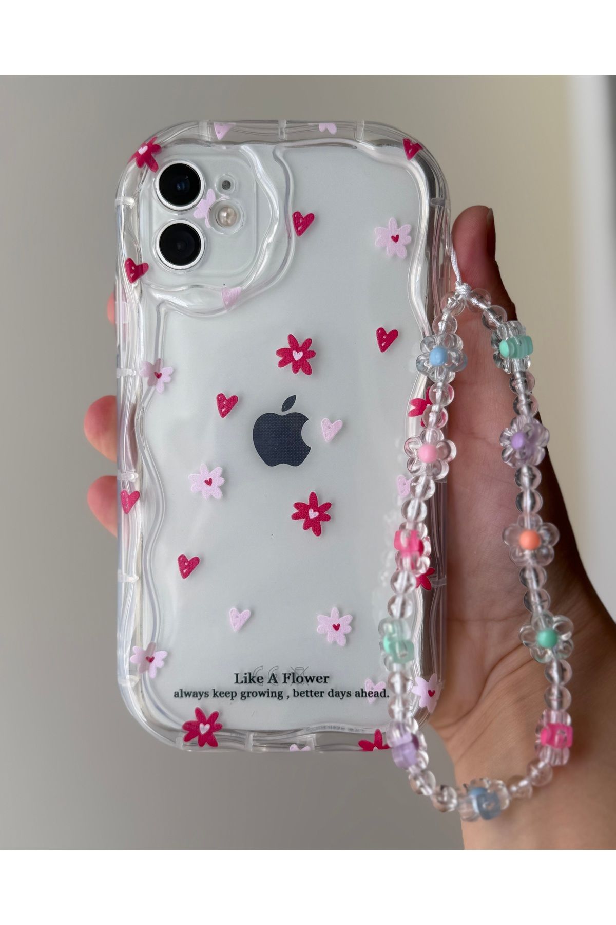 FİŞNEİLETİŞİM İPHONE 11 UYUMLU ÇİÇEK DESENLİ CHARMLI KILIF