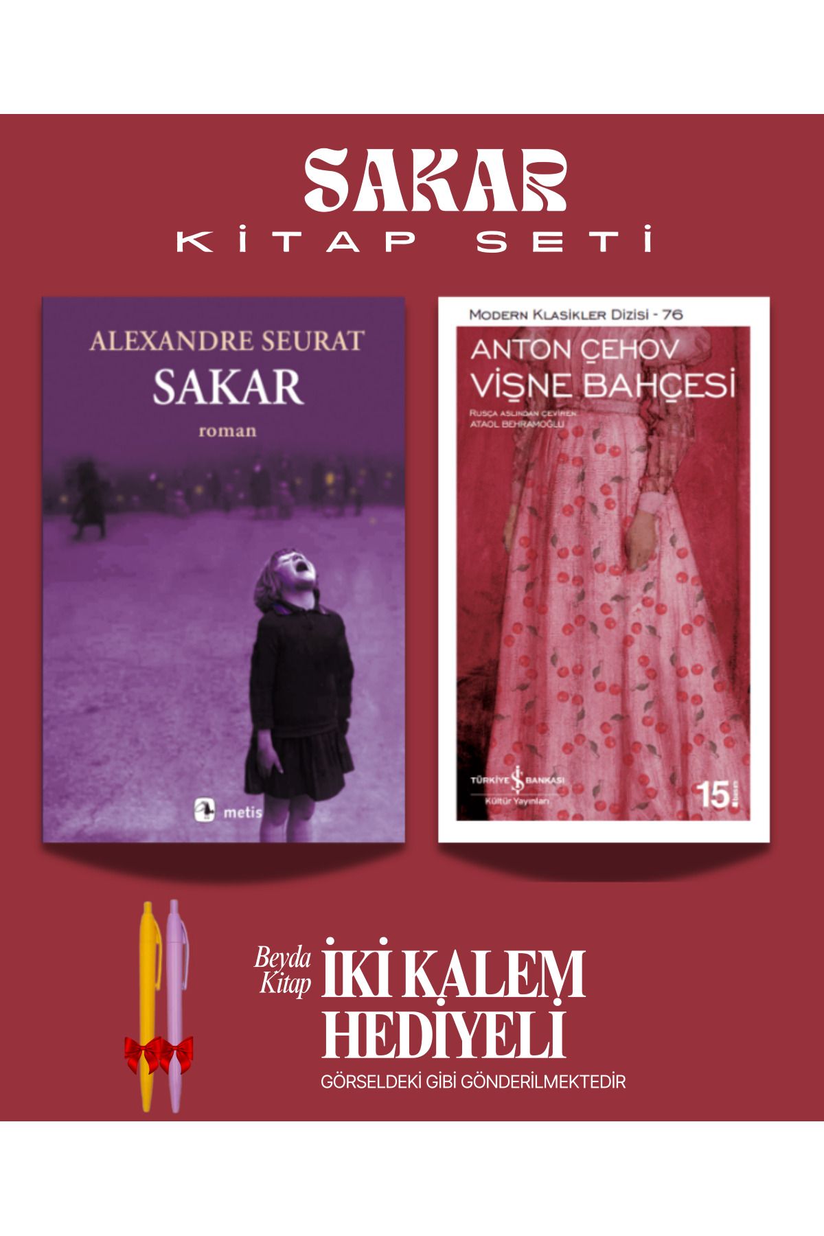 Metis Yayınları Sakar - Vişne Bahçesi - Alexandre Seurat - Kitap Seti - İki Kalem Hediyeli