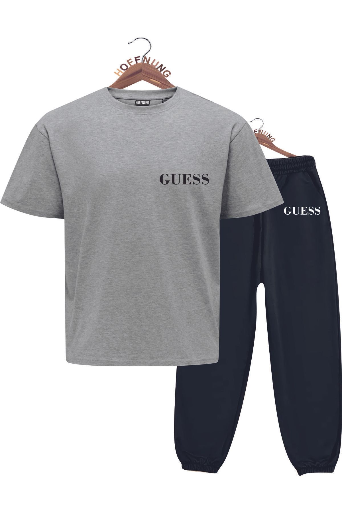 HOFFNUNG Unisex Erkek/Kadın Bisiklet Yaka baskılı Alt Üst eşofman Takım