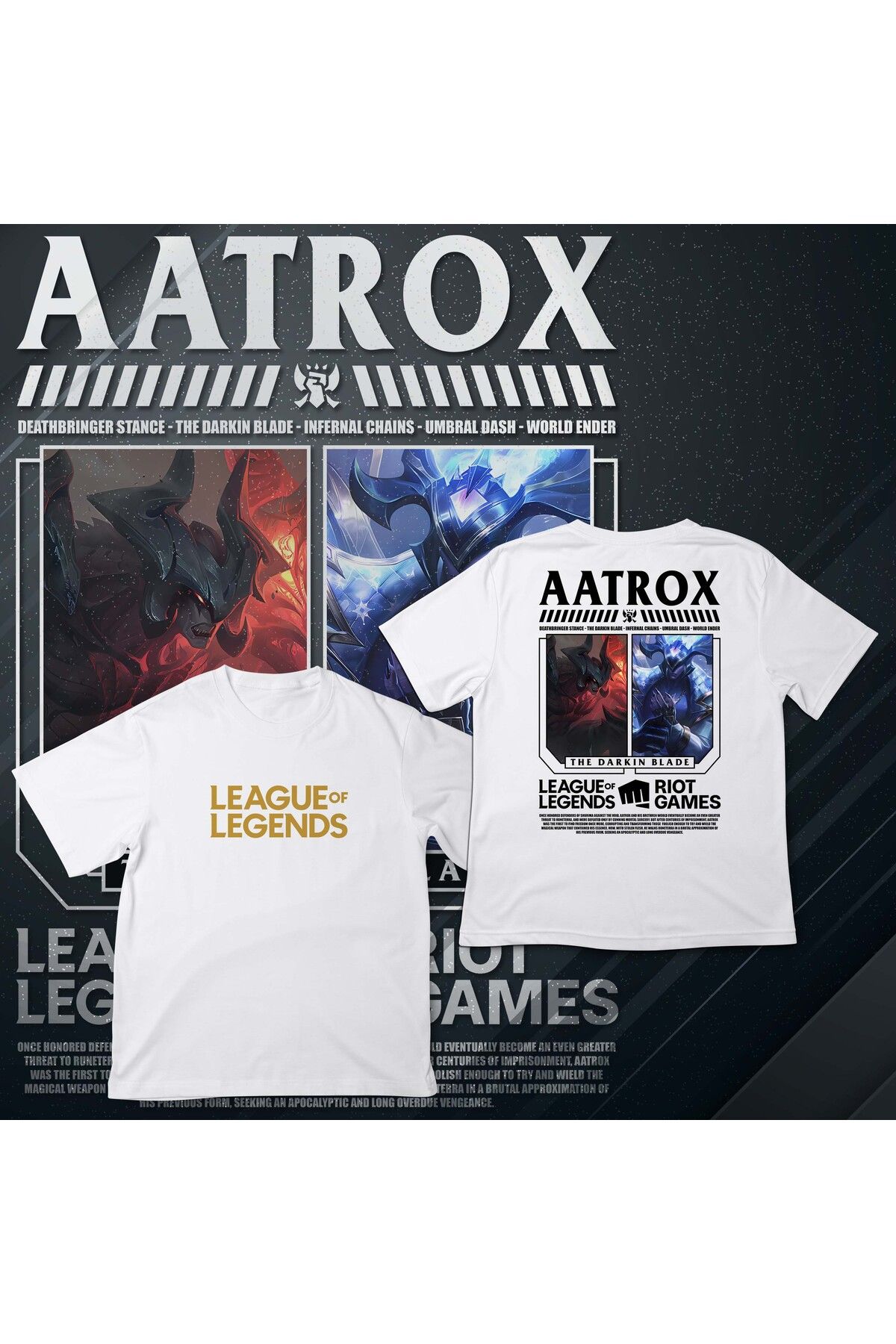 EZ Design League of Legends - AATROX - Baskılı Oversize T-shirt
