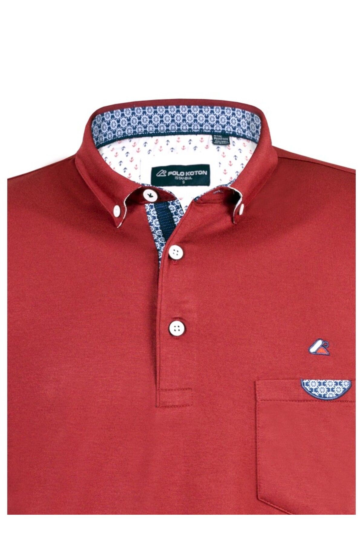 MODA POLOKOTON %100 Pamuk Bordo Polo Yaka Cepli Apoletli Kısa Kol Erkek Tişört – Şık Yazlık Tasarım