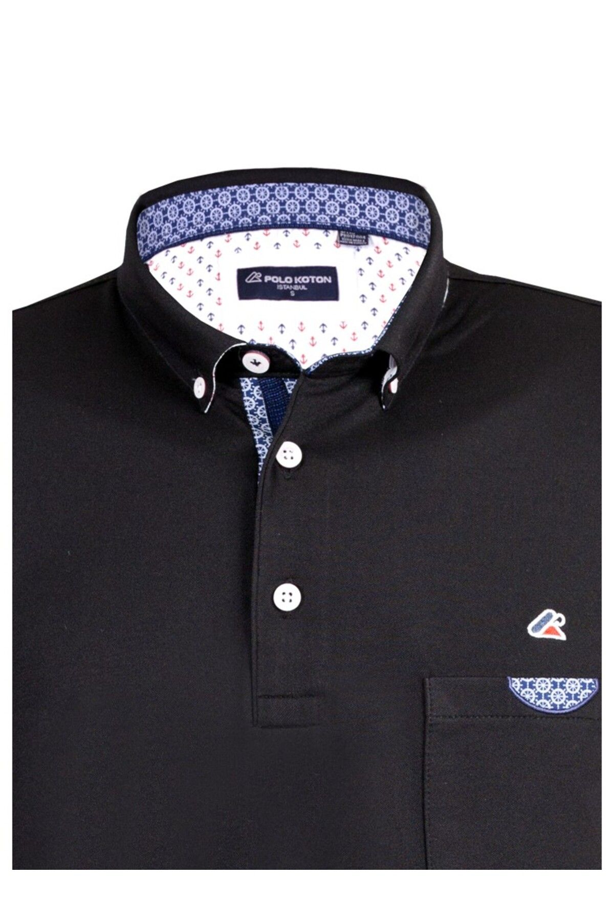 MODA POLOKOTON %100 Pamuk Siyah Polo Yaka Cepli Apoletli Kısa Kol Erkek Tişört – Yazlık Şık Spor Tasarım