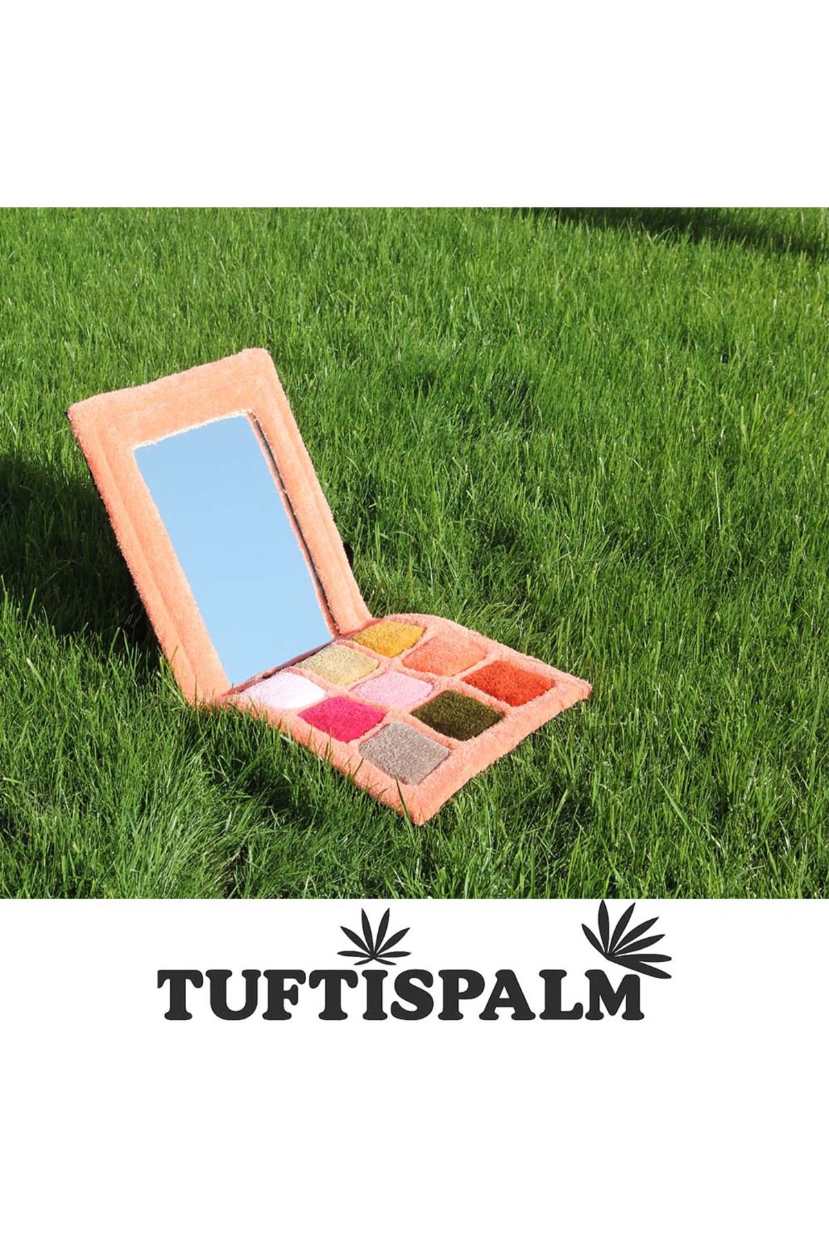 Tuftispalm Makyaj Halısı | Far Paleti Halı | El Yapımı Tuft Dekoratif Ayna
