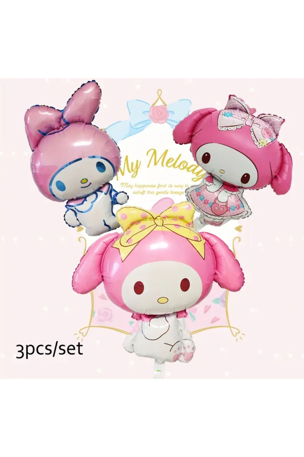 So Iconic 3 Adet My Melody Büyük Balon Seti / Doğum Günü Parti Balonları
