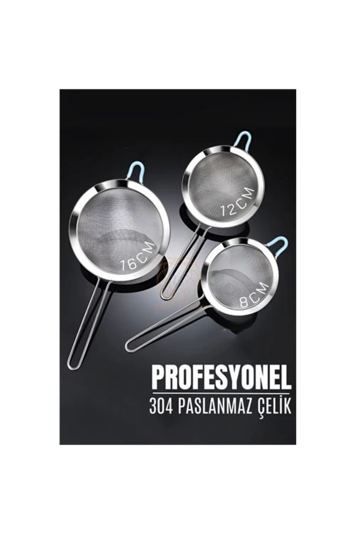 CANSA 3 Boy Süzgeç Seti 304 Paslanmaz Çelik Spiderweb Design
