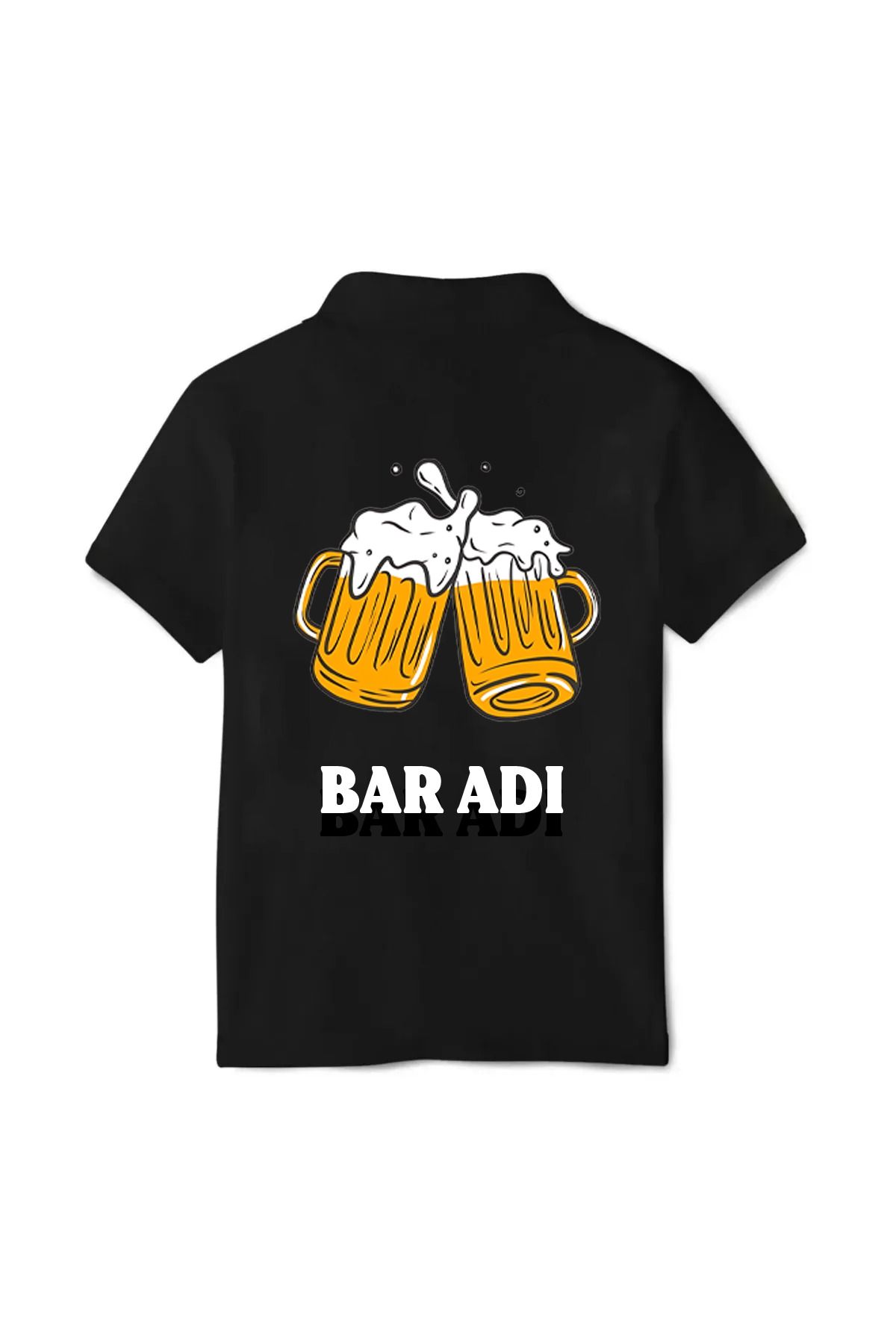 Pisa Art Kişiye Özel İsim Soyisim Bar PubPolo Yaka T-Shirt(Arkadaki Model İsteğinize Göre Değişebilir)