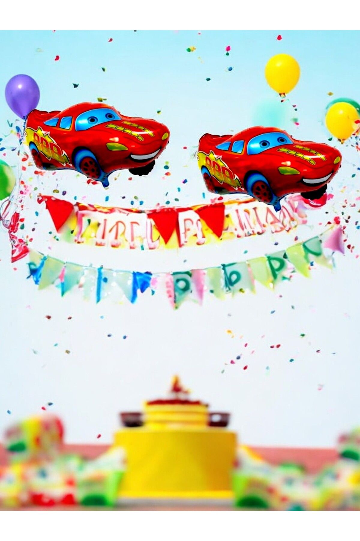 VibeHome Cars Folyo Balon - Doğum Günü Parti ve Eğlenceli Etkinlikler İçin