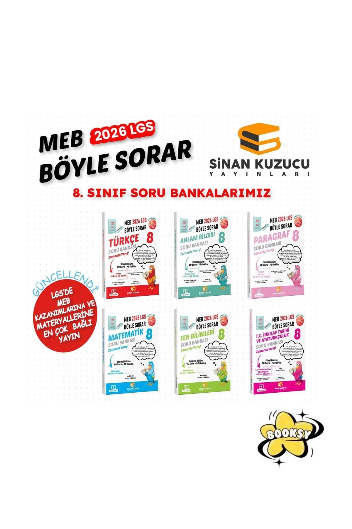 SİNAN KUZUCU YAYINLARI 8. SINIF - LGS MEB BÖYLE SORAR SORU BANKASI SETİ ( 2026 LGS ) - BOOKSY