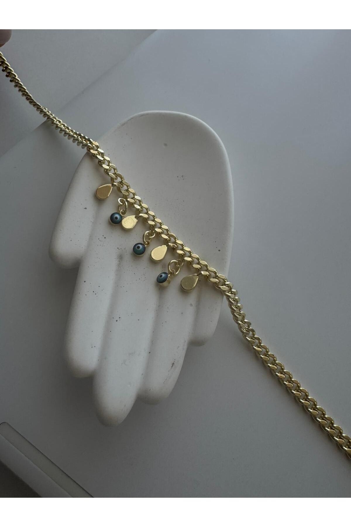 MODA Nazar Boncuklu 14k Çelik Halhal 27 cm