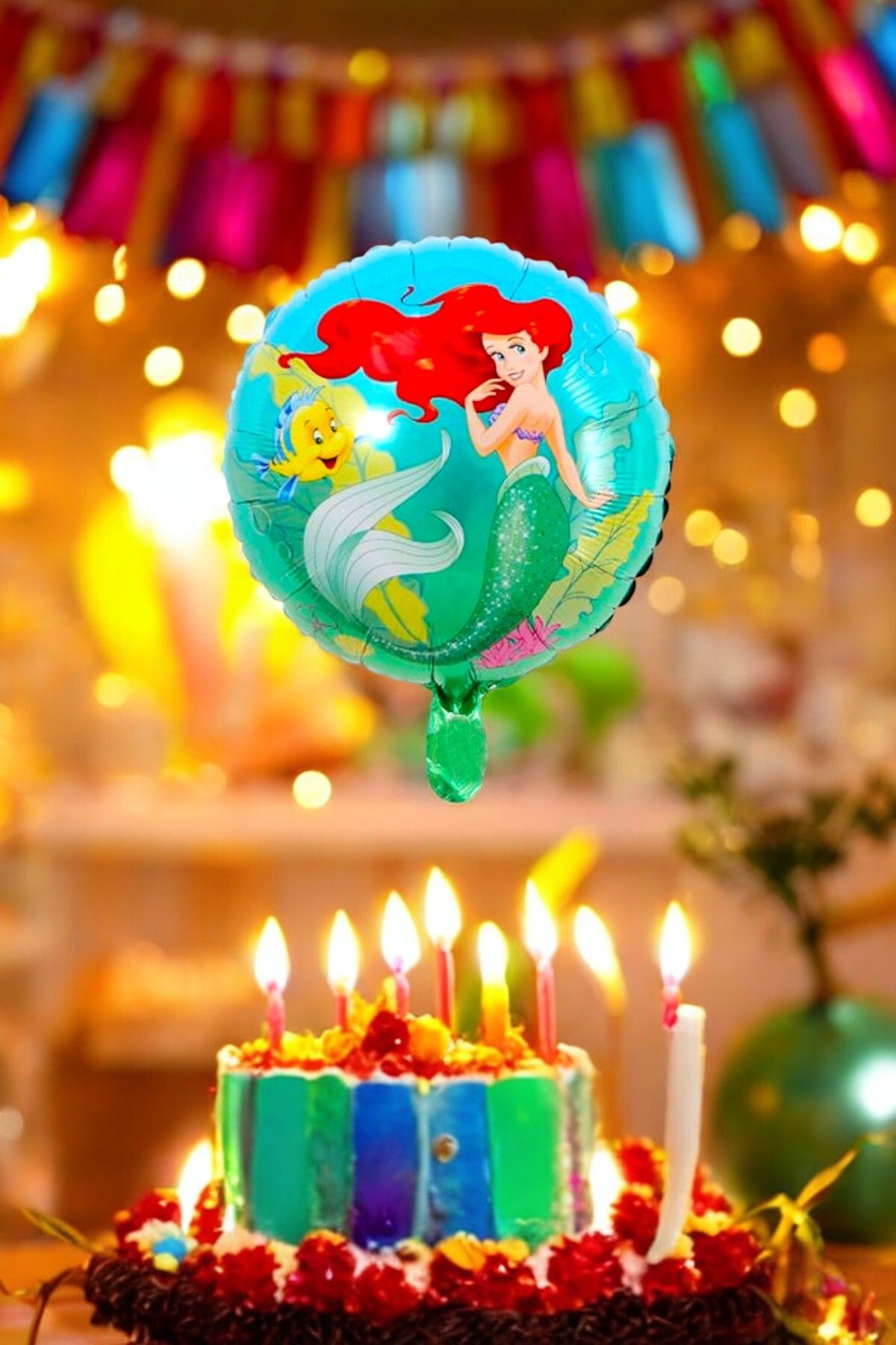 VibeHome Deniz Kızı Folyo Balon - Doğum Günü Parti ve Eğlenceli Etkinlikler İçin