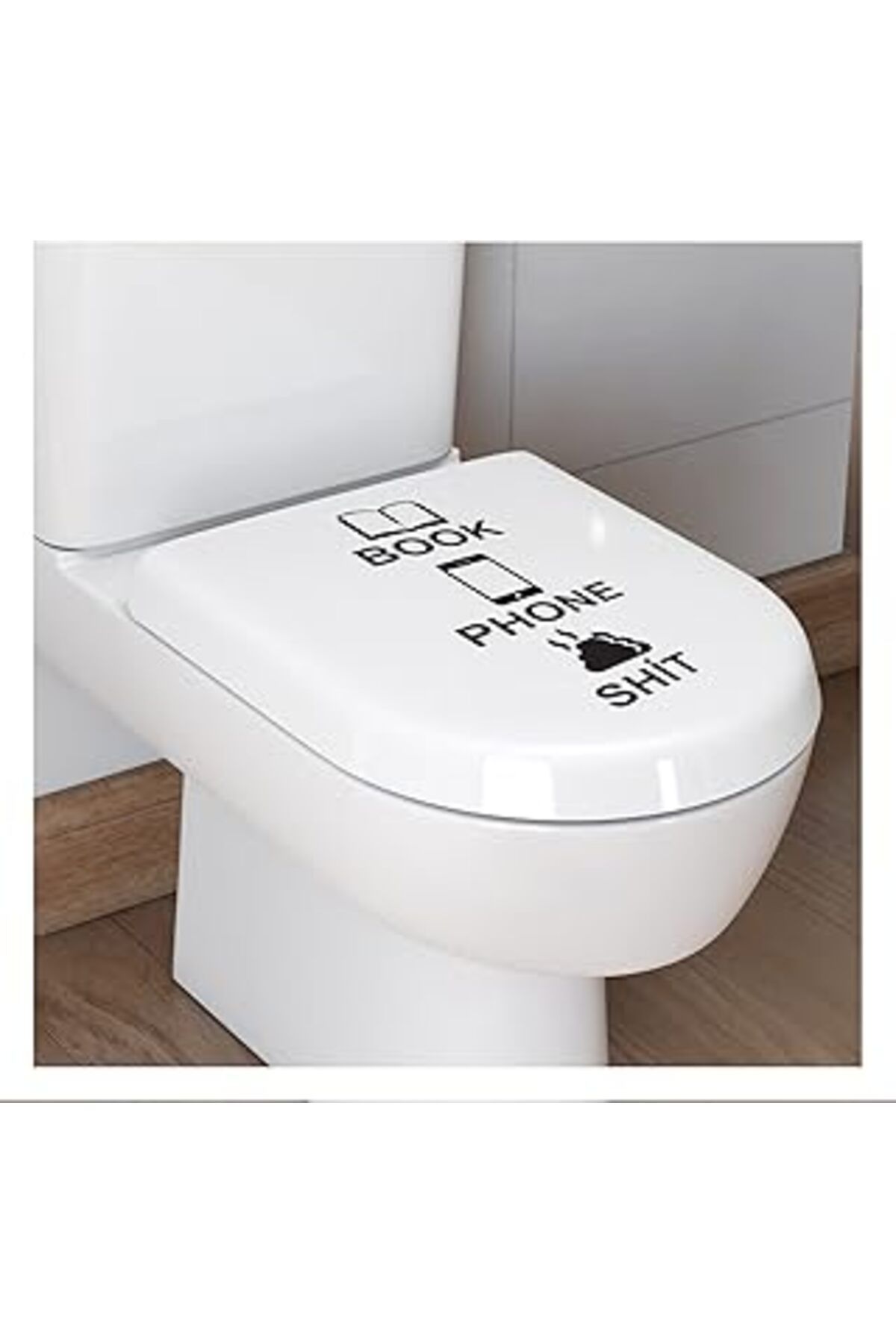 Mu Art Ahşap Artikel Semboller Klozet Sticker