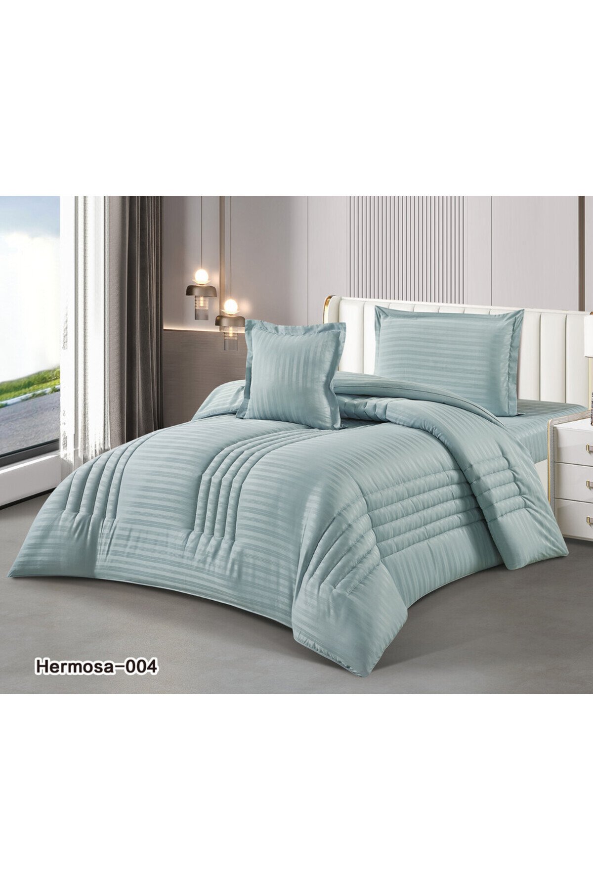 طقم لحاف من هورس نفر ونص مقاس 160سم 4 كوين قطع ساده Hermosa-04
