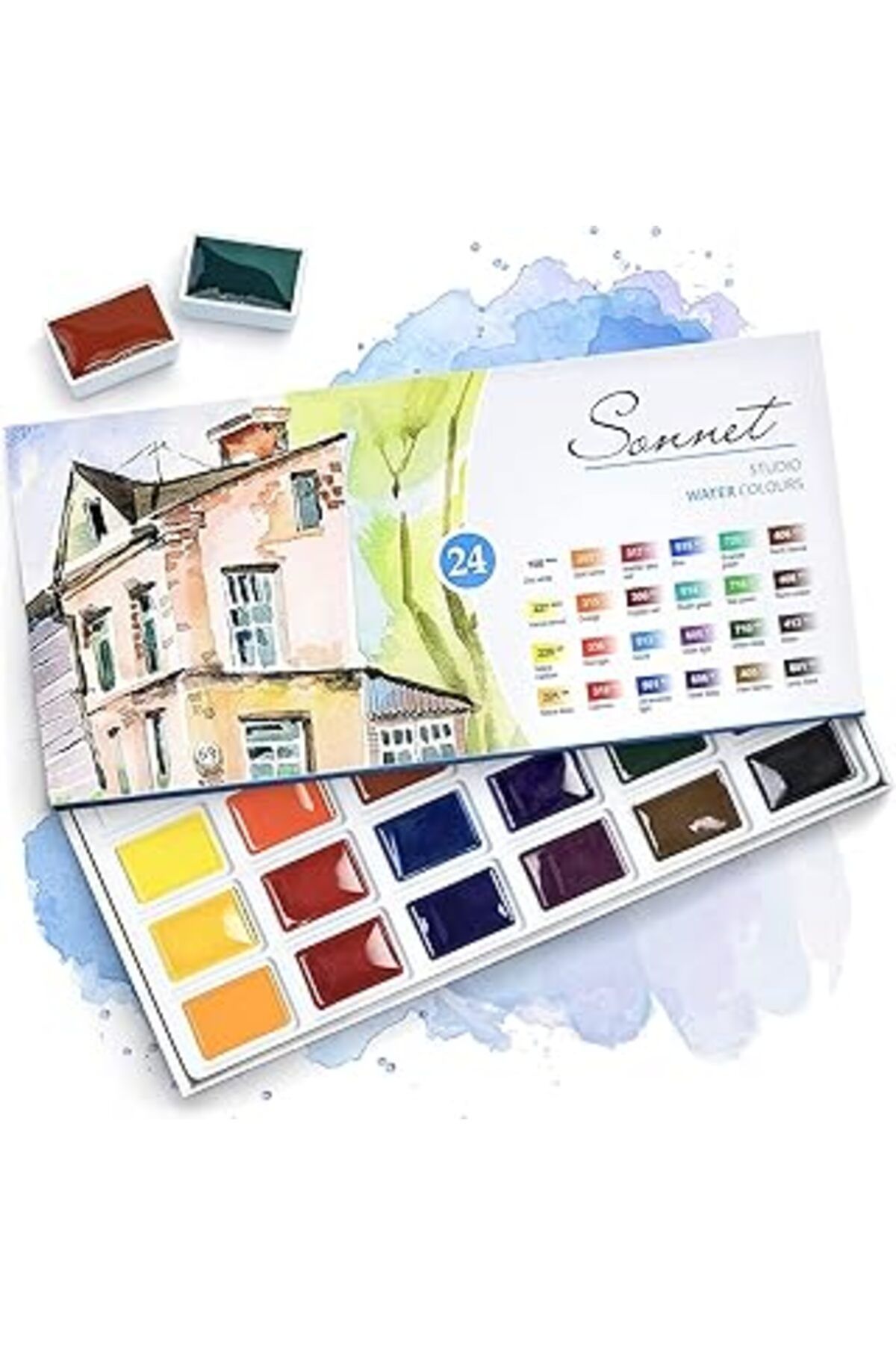 Qedii Sonnet S.T. Petersburg Artists Watercolors 24 Lü Set Karton