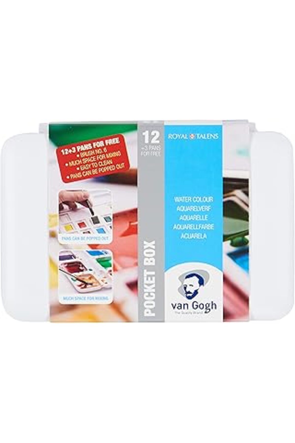Qedii Van Gogh Suluboya Tablet 12 3 Set (PLASTİK KUTU)
