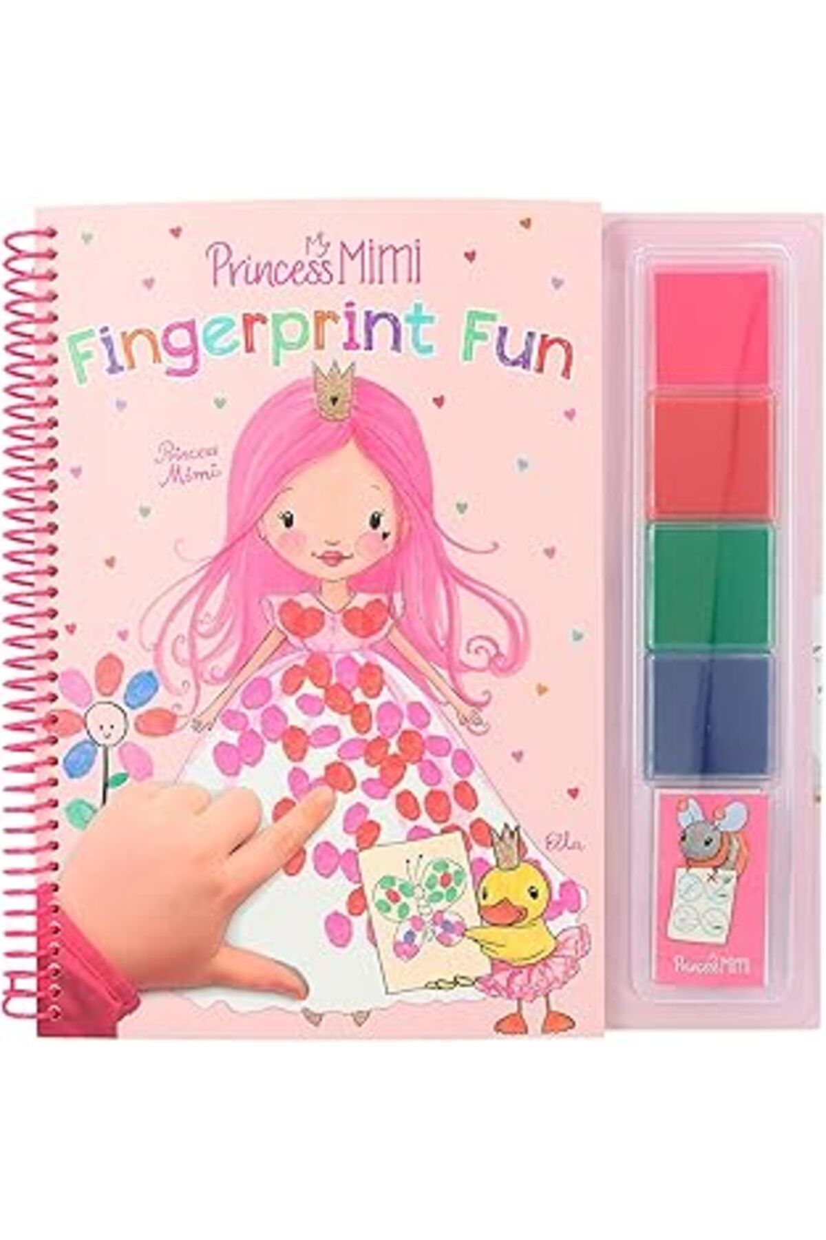Mu Art Ahşap Depesche 12105 Princess Mimi - Parmak İzi Eğlencesi, Boyama Kitabı, 4 Adet Istampa Ile, Parmaklarla