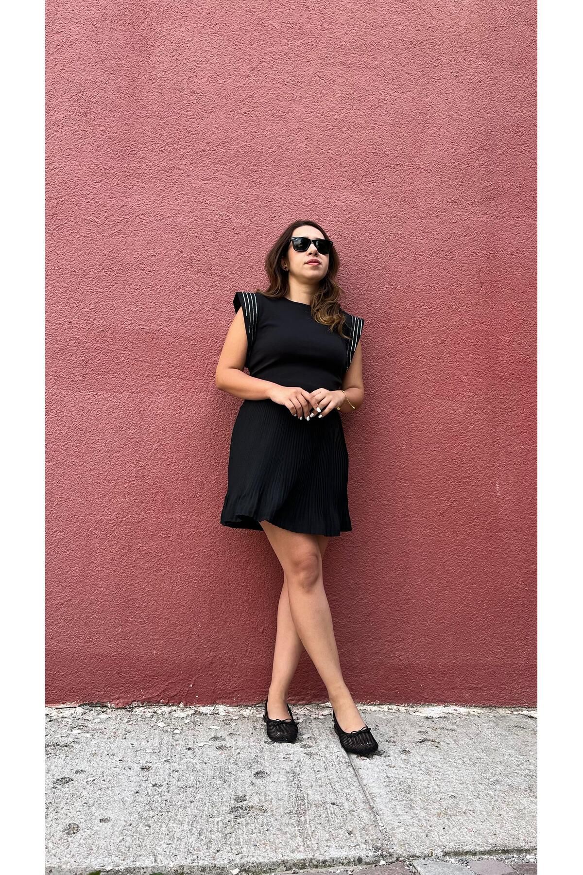 Gizybutik Piliseli Şortlu Etek