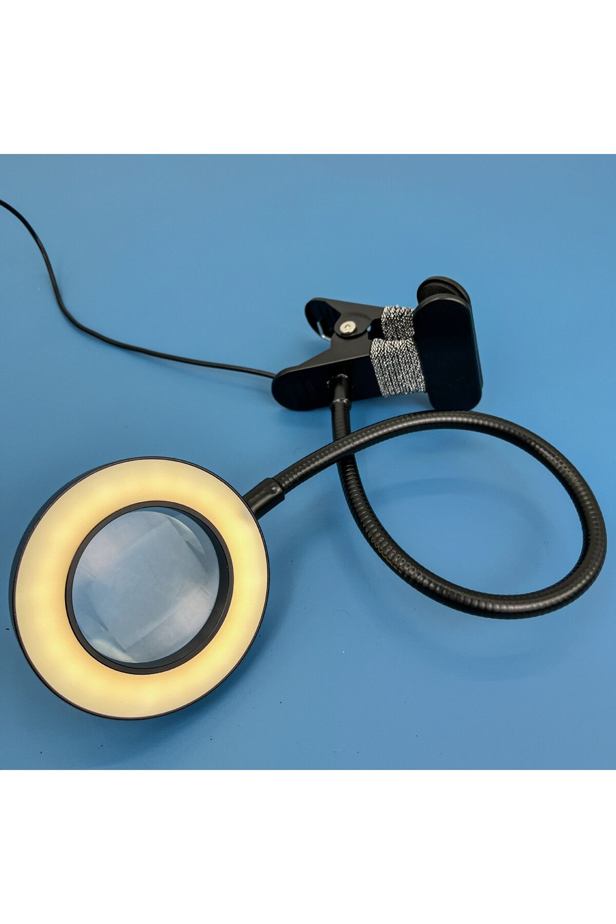 teknom Mandallı ışıklı büyüteç çalışma lambası ders çalışma lambası çalışma büyüteci 120mm 5x