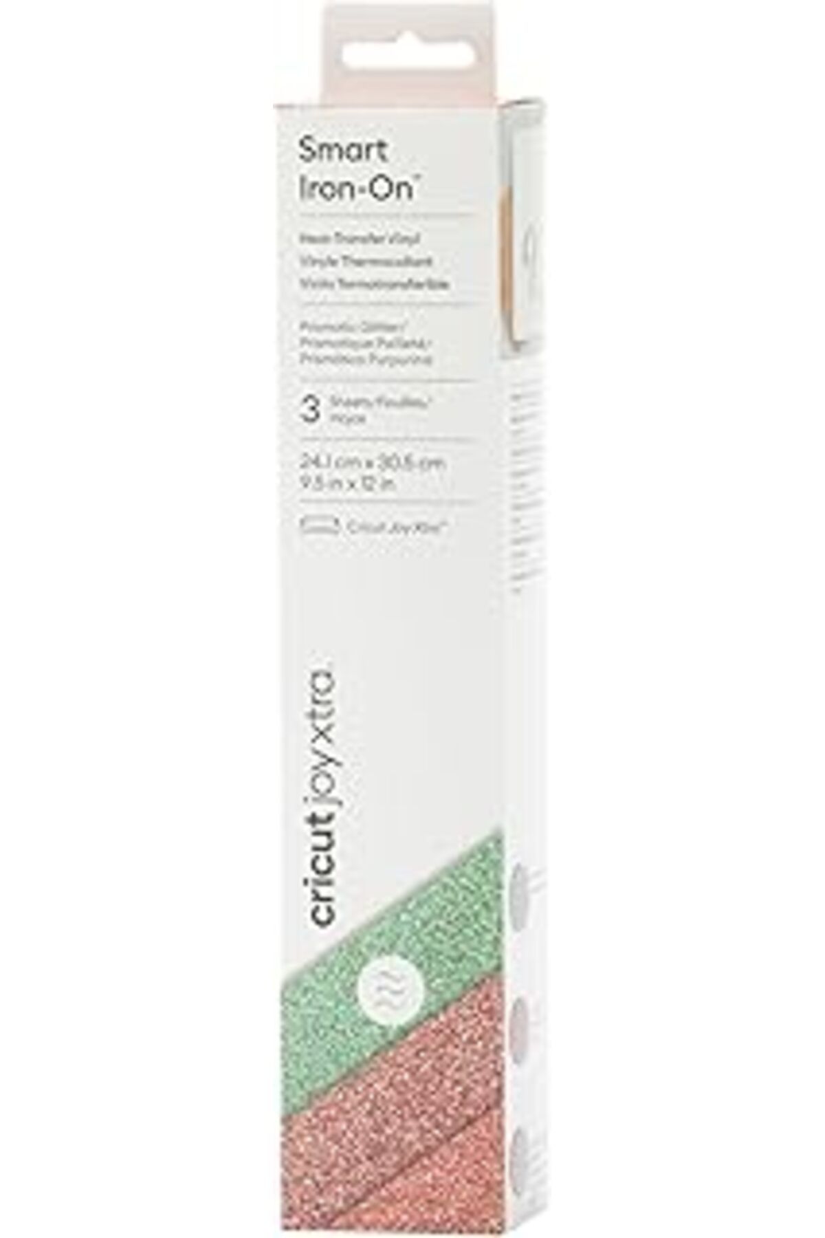 Qedii Cricut Joy Xtra Prizmatik Vinil Üzerine Demir - Parlak Deniz Işıltısı (9,5" X 12"), Hızlı Matsız Ke