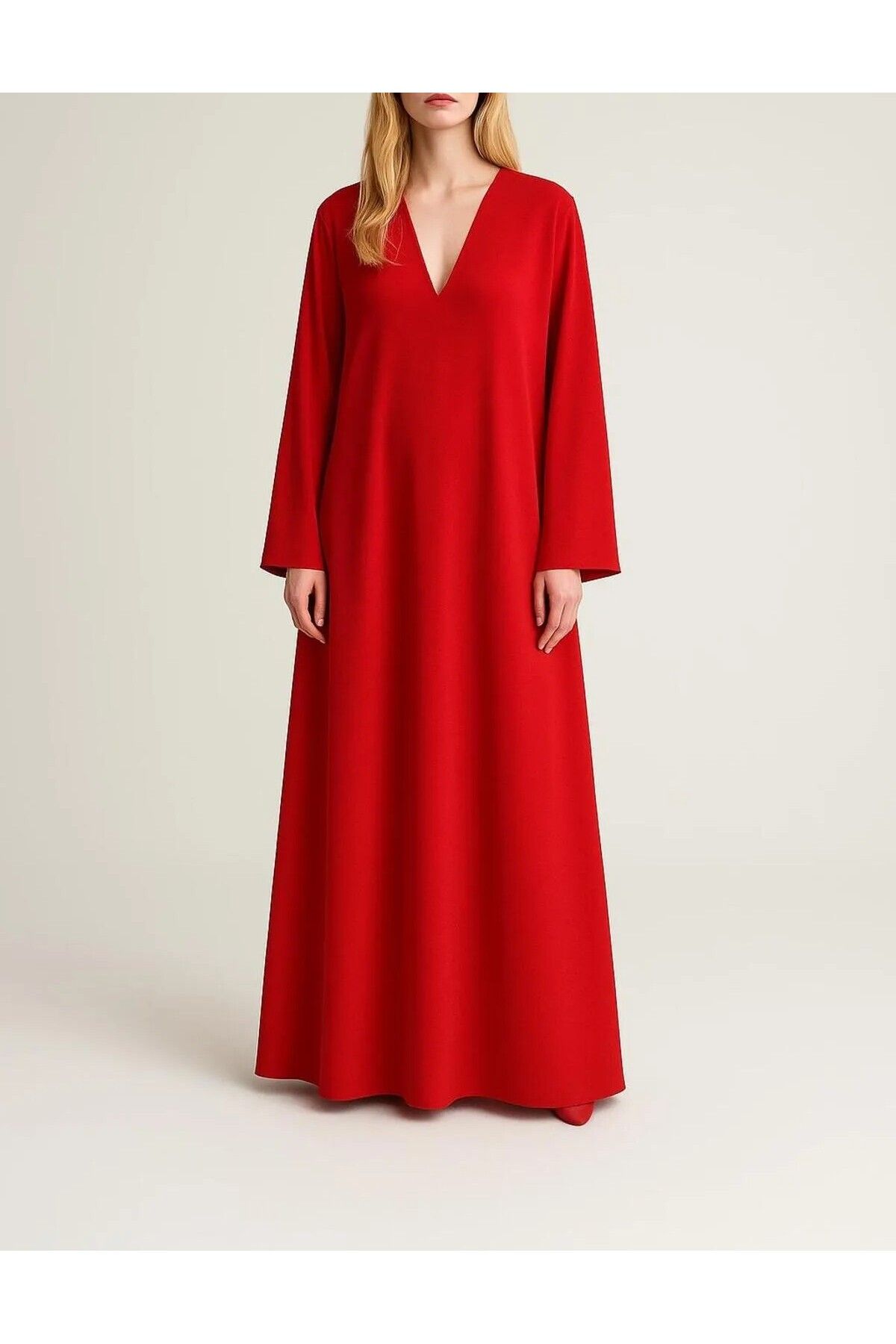 UNTIMELY Maxi Boy Krep A-Form Abaya Şık Elbise