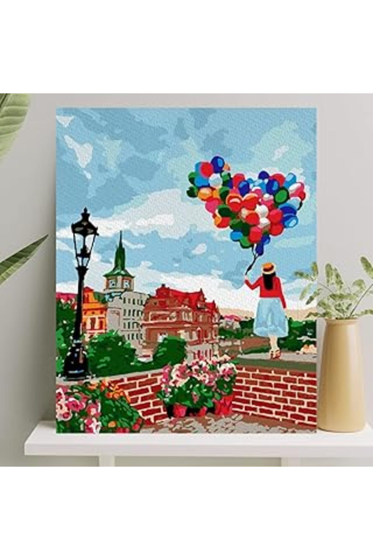 Mu Art Ahşap Palmiye Hobi Sanat Sayılarla Boyama Tuval Seti Fırça Boya Dahil (Çıtalı) 40X50 Cm - Galata
