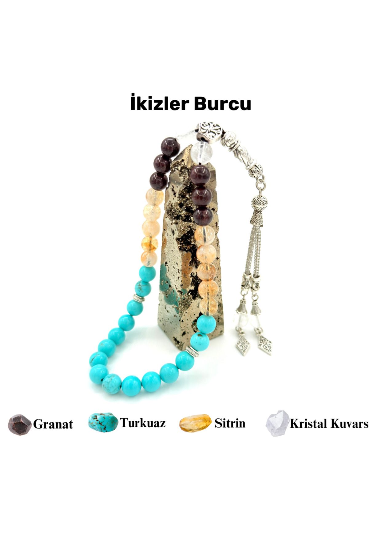 ŞUFAYS İkizler Burcu Doğal Taş Tesbih