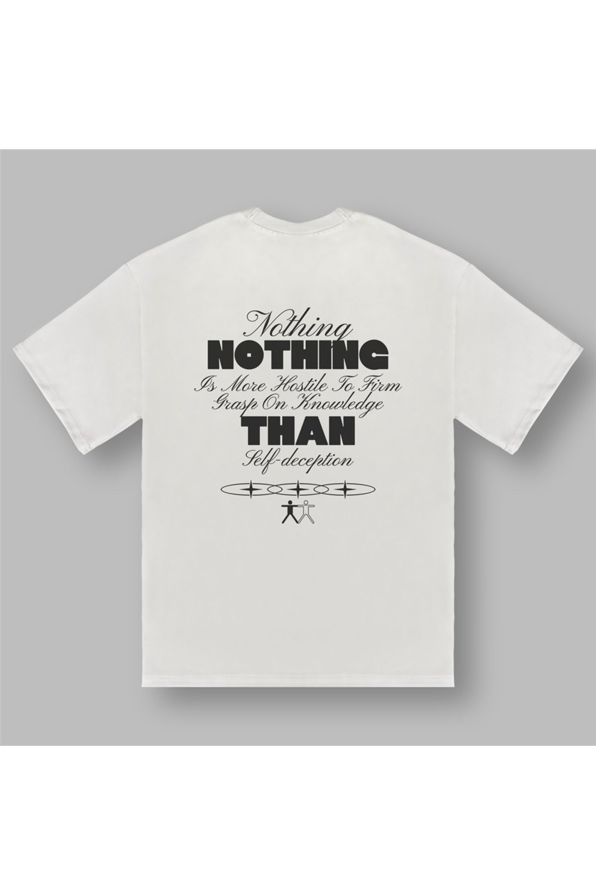 BOYANOVA Nothing Is More Hostile Kadın Oversize Ekru Tişört