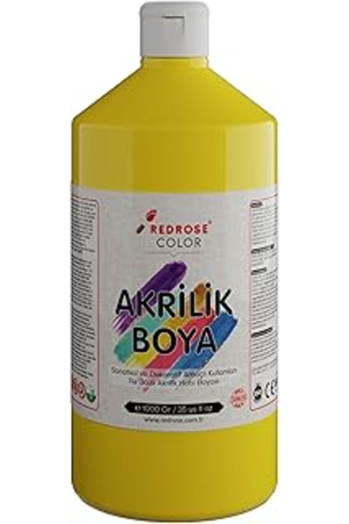 Qedii Red Rose Sarı Akrilik Boya 1000 Gr