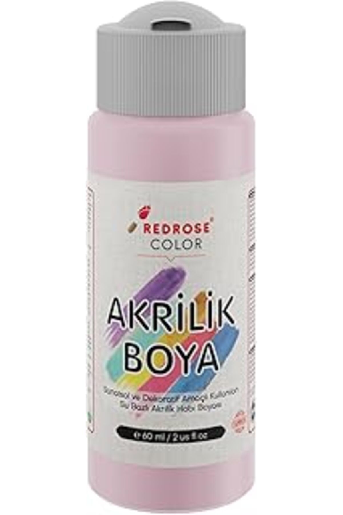 Qedii Red Rose Açık Pembe Akrilik Boya 60 Ml