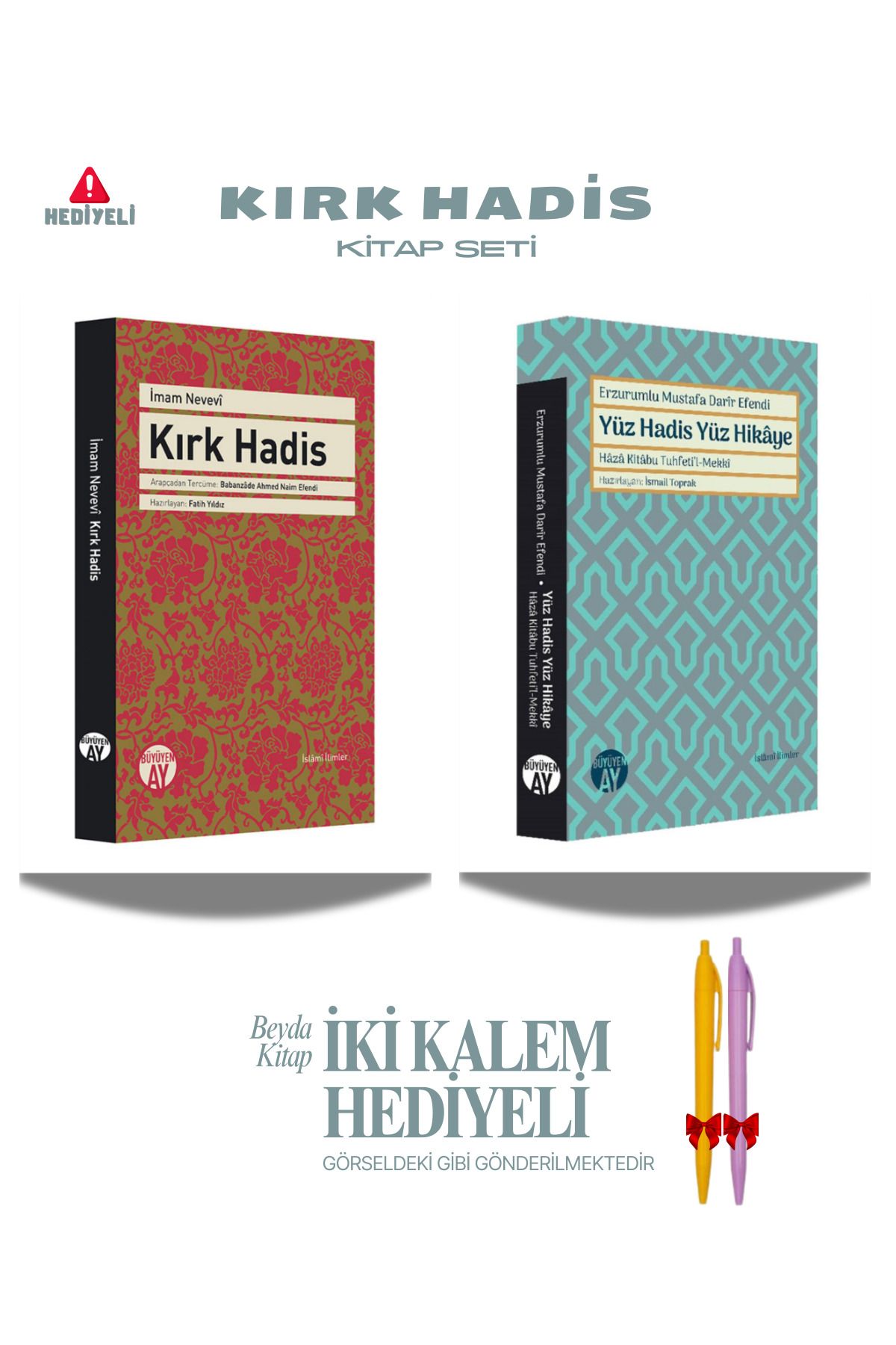 Büyüyen Ay Yayınları Kırk Hadis - Yüz Hadis Yüz Hikaye - Kitap Seti - Kalem Hediyeli