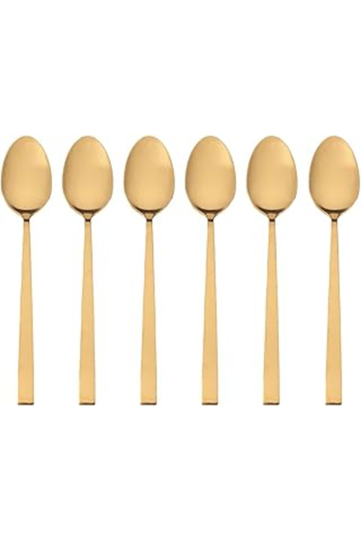 Mu Art Ahşap Mat Altın Yemek Kaşığı 20 Cm 6 Adet