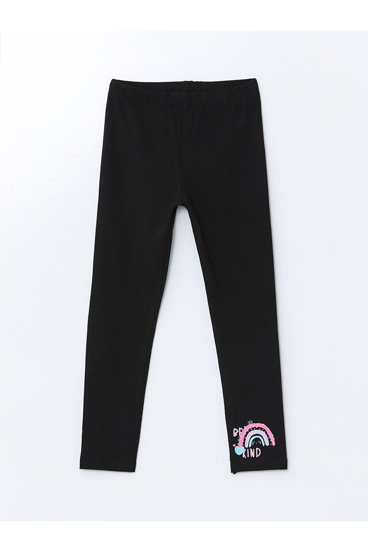 LC Waikiki Elsiva Collection Siyah Beli Lastikli Baskılı Kız Çocuk Tayt 2'li fotoğrafı 3 (önizleme)