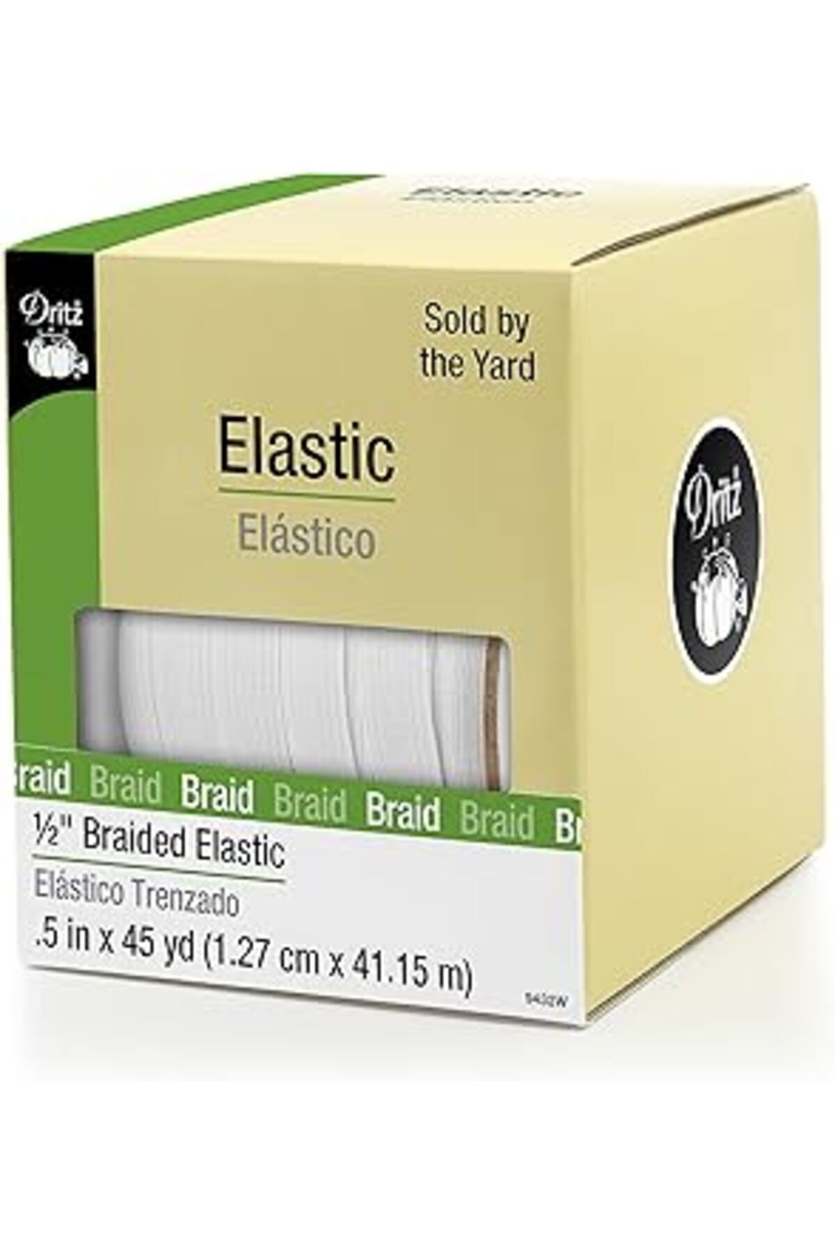 Qedii Dritz 1,27 Cm Örgülü, Beyaz, 45 M Elastik, 1/2 Inç X 45 Yard