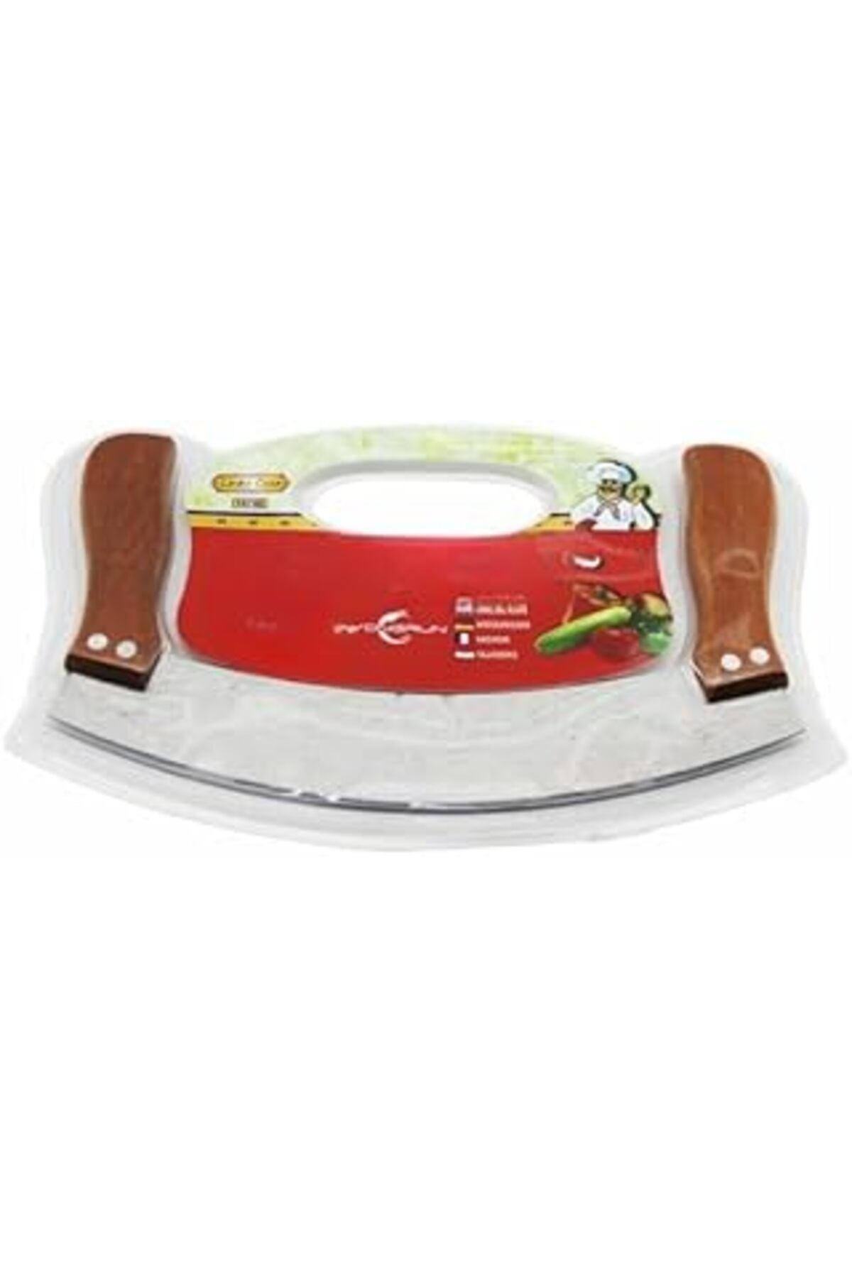 Mu Art Ahşap Aee® Çift Ahşap Saplı Zırh Bıçak Ev Tipi Kebap Kıyma Salata