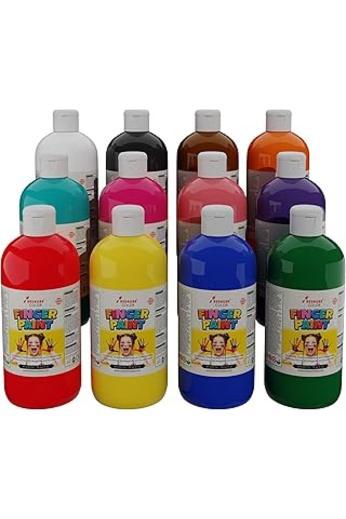 Mu Art Ahşap Red Rose Tüm Renkler Parmak Boyası 12'Li Set 12X500 Gr