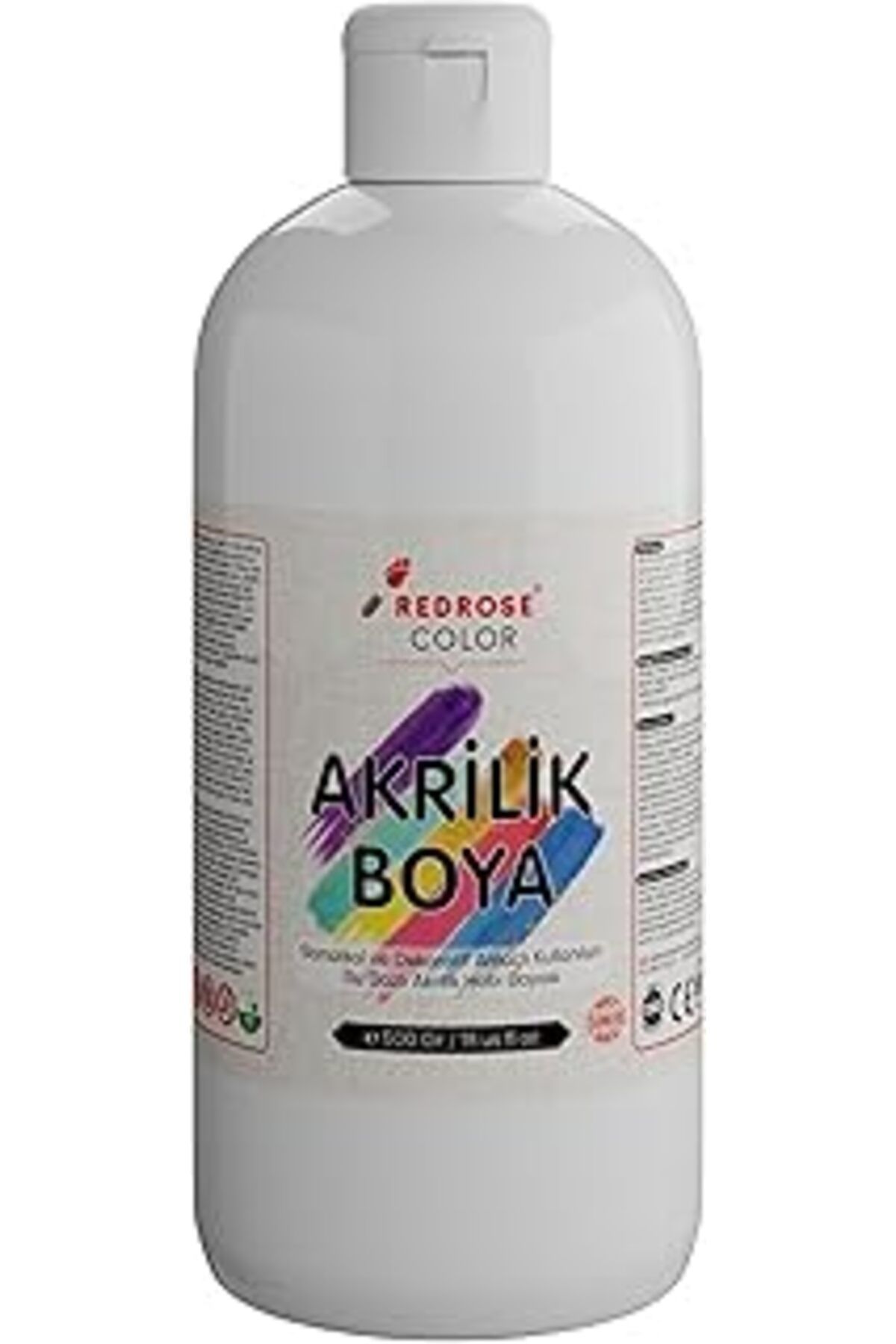 Qedii Red Rose Beyaz Akrilik Boya 500 Gr