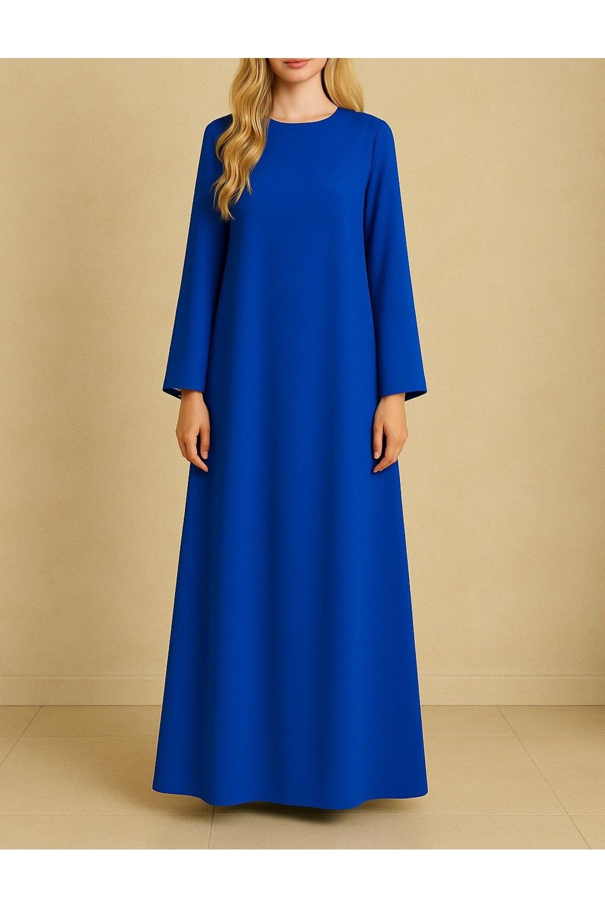 UNTIMELY Maxi Boy Krep A-Form Abaya Şık Elbise
