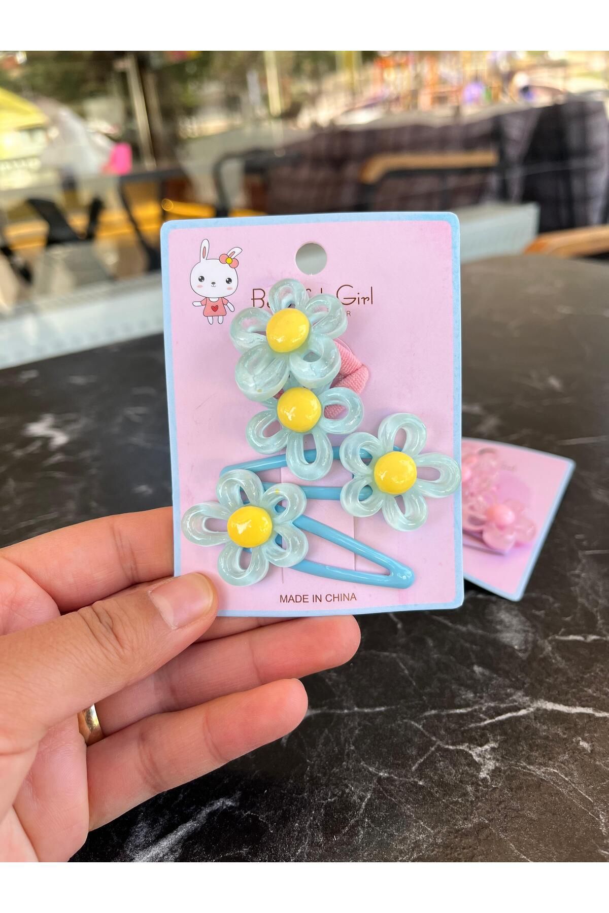 EMKSHOP ÇİÇEK MODELLİ ÇOCUK TOKA SET (1 ÇİFT BAĞLAMALI 1 ÇİFT ÇITÇITLI)